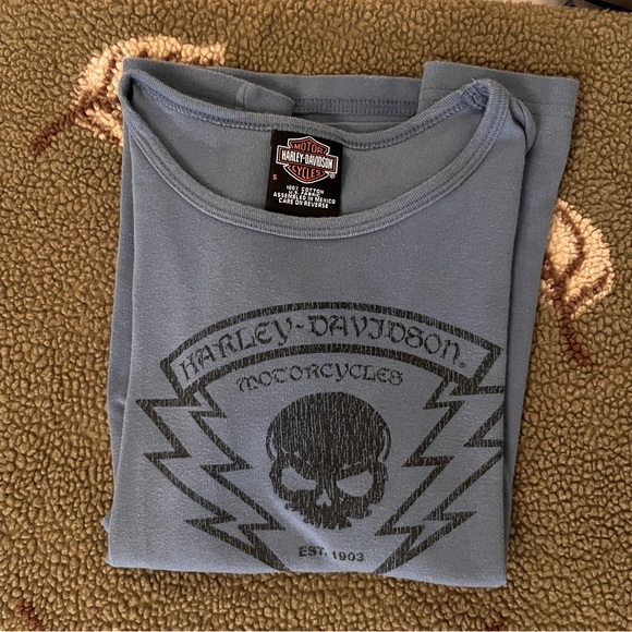Vintage Harley Davidson Motorcycles Skull Baby Tee - Picture 6 of 6